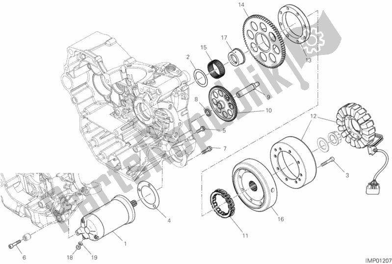 All parts for the Electric Starting And Ignition of the Ducati Multistrada 950 USA 2019